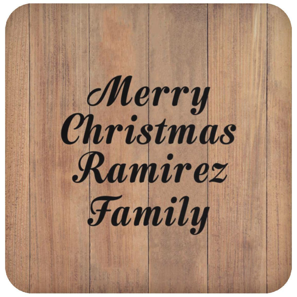 Merry Christmas Ramirez Family - Drink Coaster C