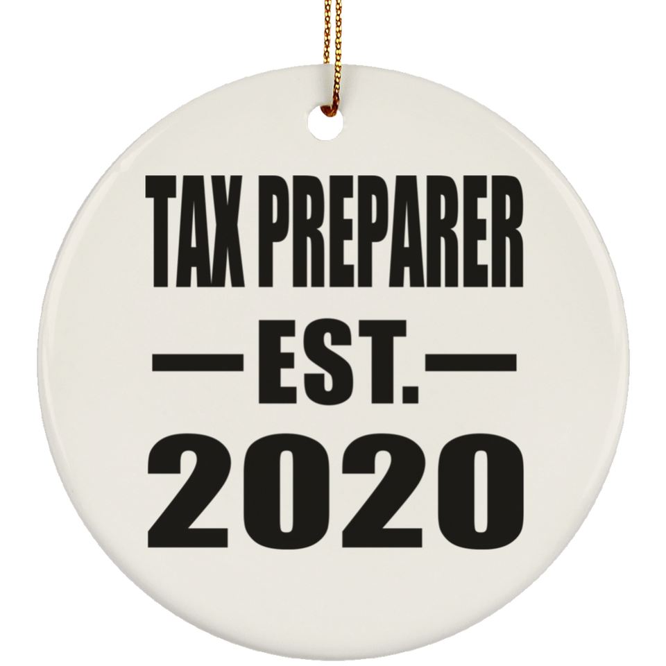 Tax Preparer Established EST. 2020 - Circle Ornament