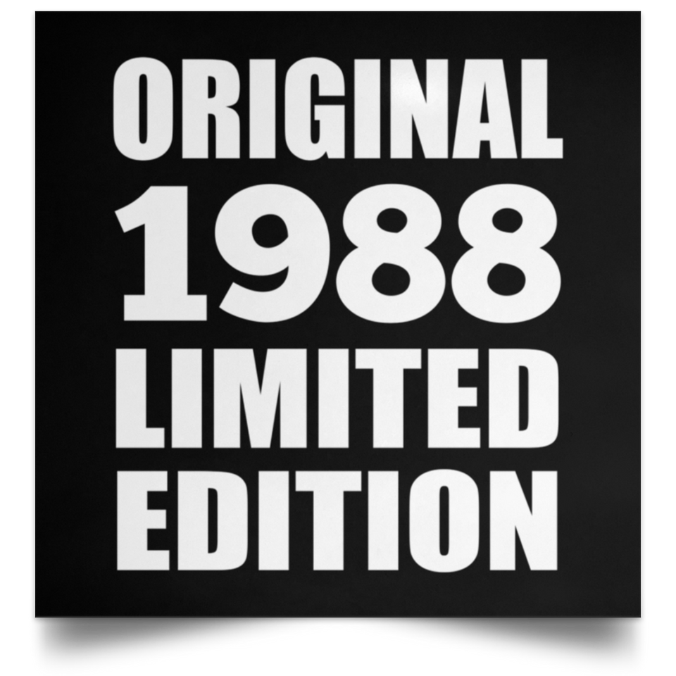 36th Birthday Original 1988 Limited Edition - Poster Square