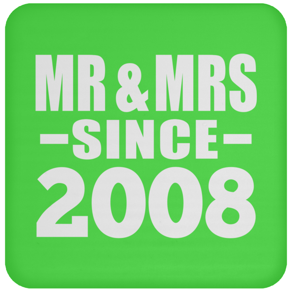 16th Anniversary Mr & Mrs Since 2008 - Drink Coaster