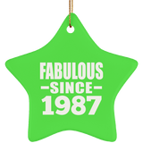 37th Birthday Fabulous Since 1987 - Star Ornament
