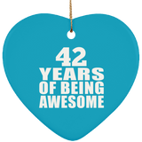 42nd Birthday 42 Years Of Being Awesome - Heart Ornament