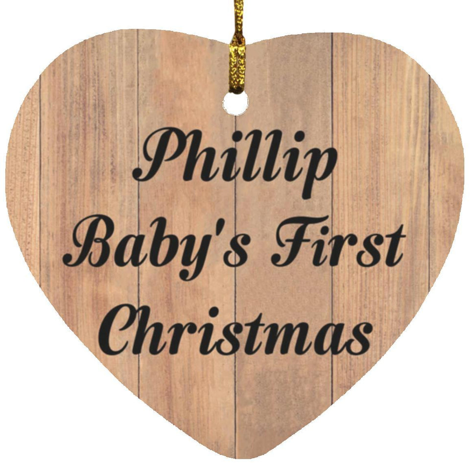 Phillip Baby's First Christmas - Heart Ornament C