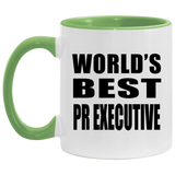 World's Best Pr Executive - 11oz Accent Mug Green
