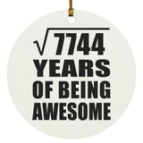 88th Birthday Square Root of 7744 Years of Being Awesome - Circle Ornament