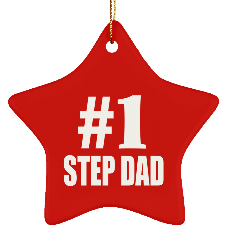 Number One #1 Step Dad - Star Ornament
