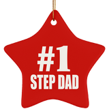 Number One #1 Step Dad - Star Ornament