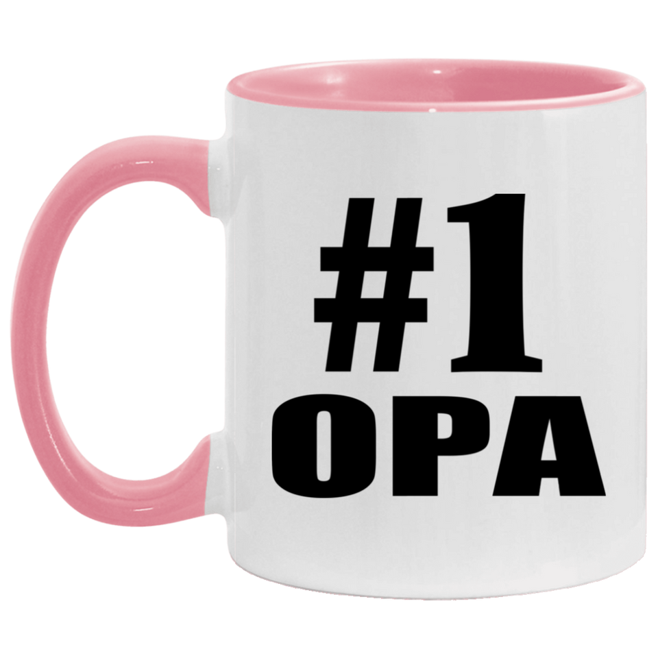 Number One #1 Opa - 11oz Accent Mug Pink