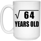 8th Birthday Square Root of 64 Years Old - 15oz Coffee Mug