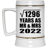 36th Anniversary Square Root of 1296 Years As Mr & Mrs 2022 - Beer Stein