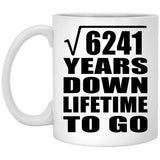 79th Anniversary Square Root of 6241 Years Lifetime To Go - 11oz Coffee Mug