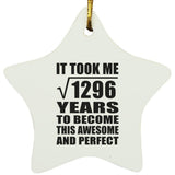 36th Birthday Took Square Root of 1296 Years To Awesome - Star Ornament