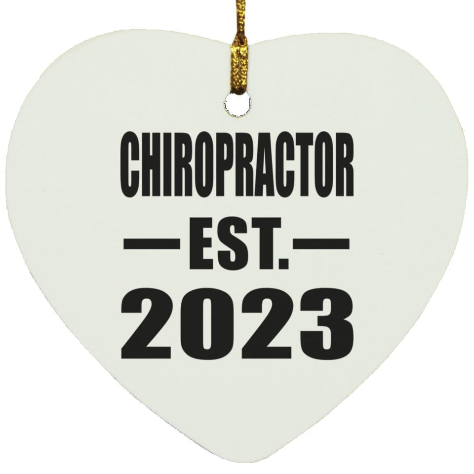Chiropractor Established EST. 2023 - Heart Ornament