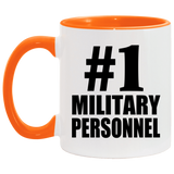 Number One #1 Military Personnel - 11oz Accent Mug Orange