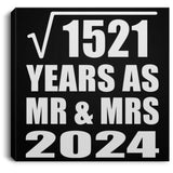 39th Anniversary Square Root of 1521 Years As Mr & Mrs 2024 - Canvas Square