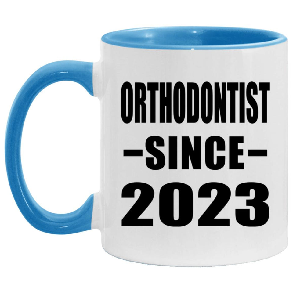 Orthodontist Since 2023 - 11oz Accent Mug Blue