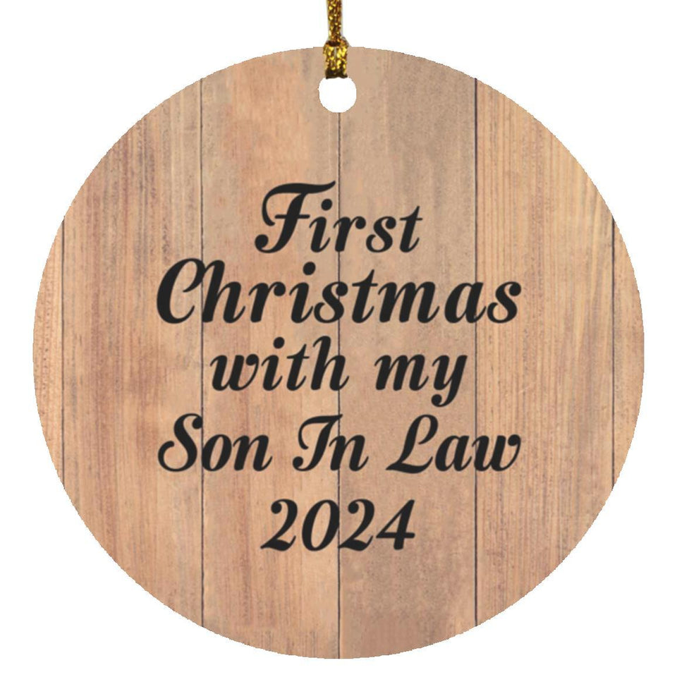 First Christmas With My Son In Law 2024 - Circle Ornament C
