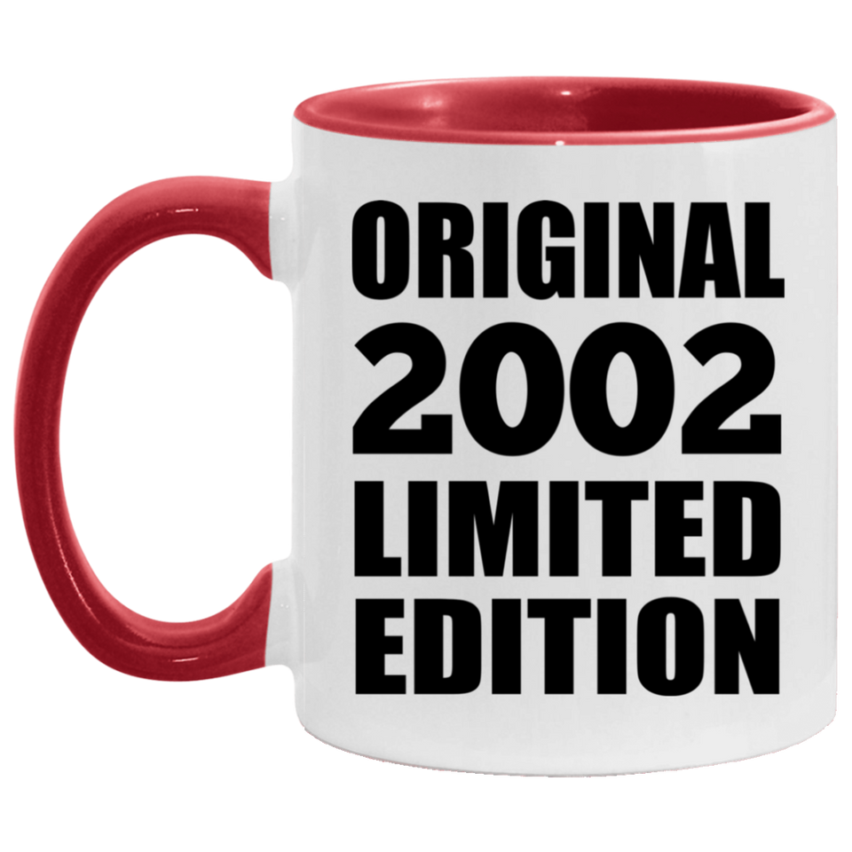22nd Birthday Original 2002 Limited Edition - 11oz Accent Mug Red
