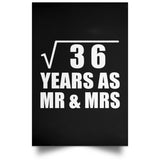6th Anniversary Square Root of 36 Years As Mr & Mrs - Poster Portrait