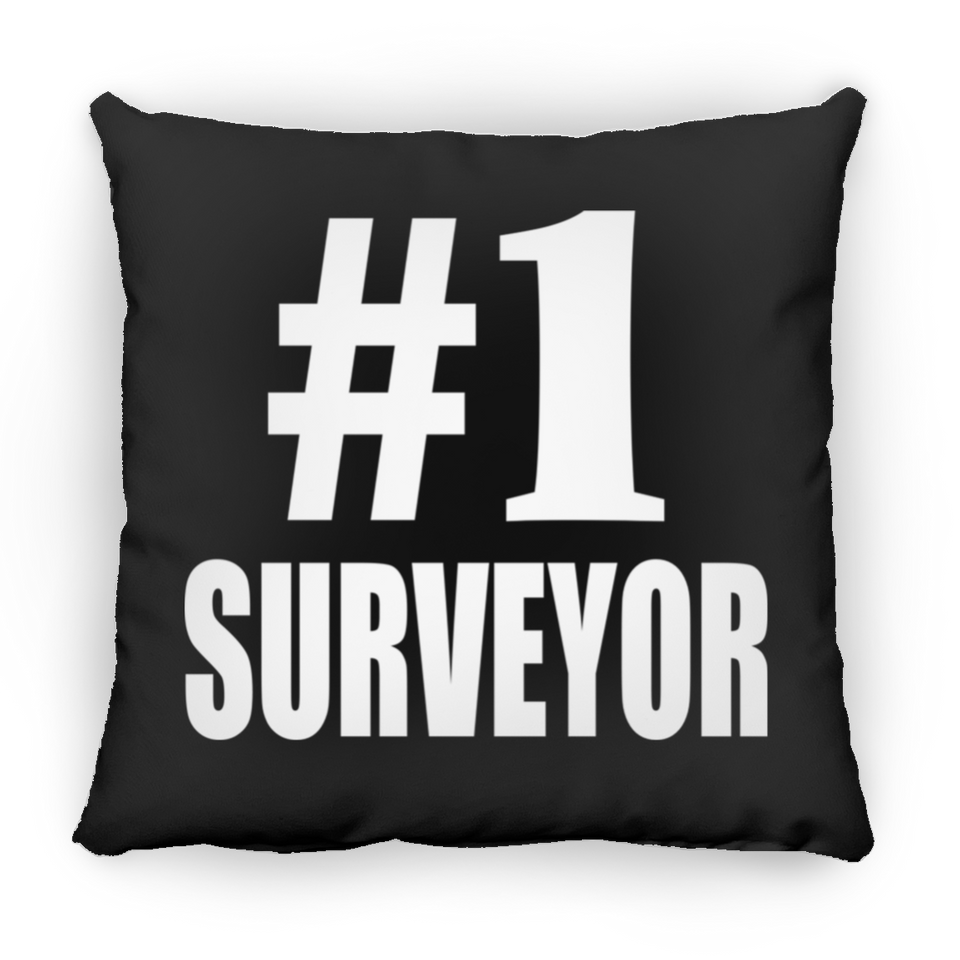 Number One #1 Surveyor - Throw Pillow Black