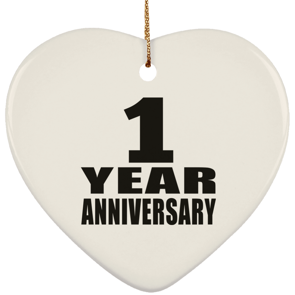 1st Anniversary 1 Year - Heart Ornament