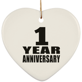 1st Anniversary 1 Year - Heart Ornament