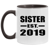 Sister Established EST. 2019 - 11oz Accent Mug Black