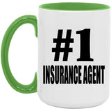 Number One #1 Insurance Agent - 15oz Accent Mug Green