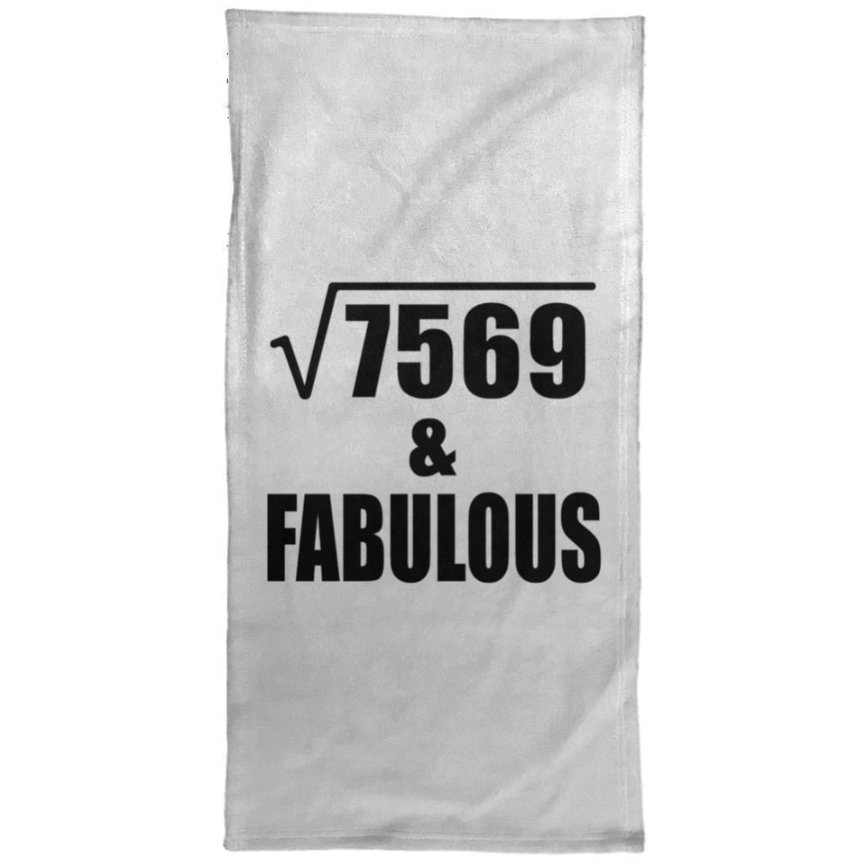 87th Birthday Square Root of 7569 & Fabulous - Hand Towel