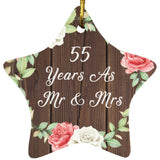 55th Anniversary 55 Years As Mr & Mrs - Star Ornament A