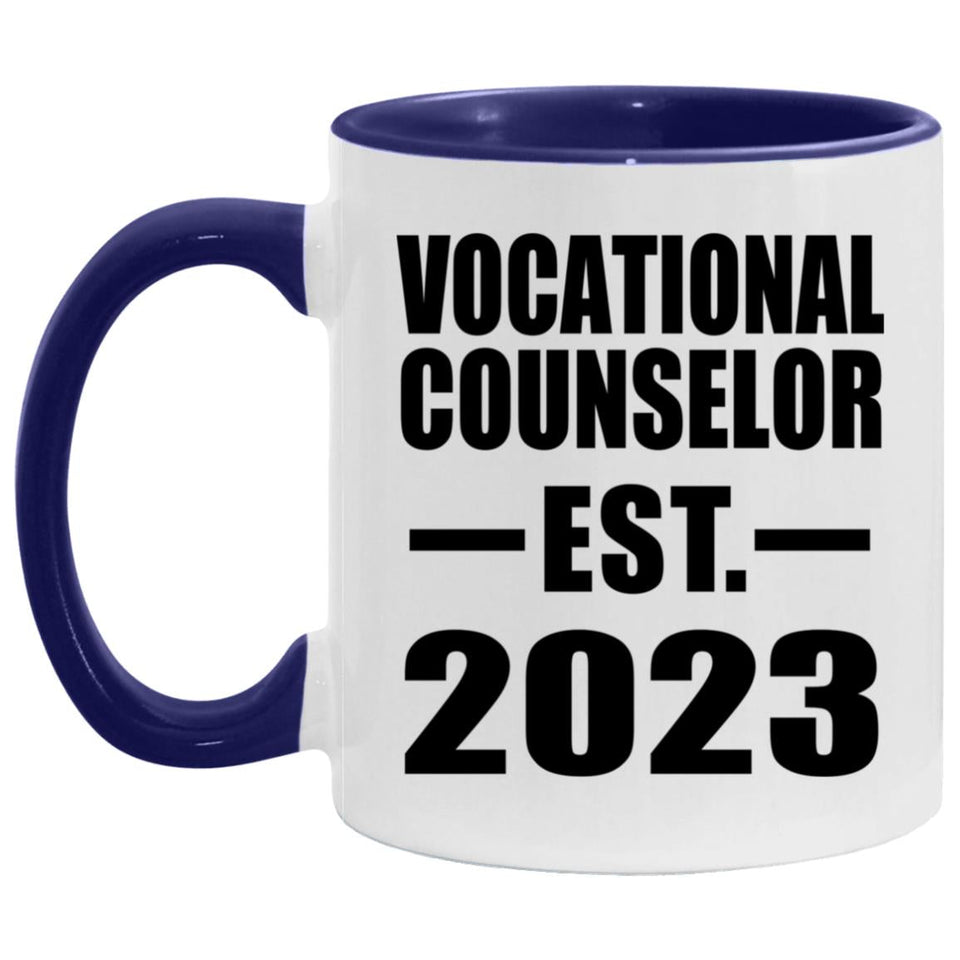 Vocational Counselor Established Est. 2023 - 11oz Accent Mug Purple
