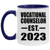 Vocational Counselor Established Est. 2023 - 11oz Accent Mug Purple