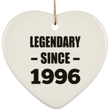 28th Birthday Legendary Since 1996 - Heart Ornament