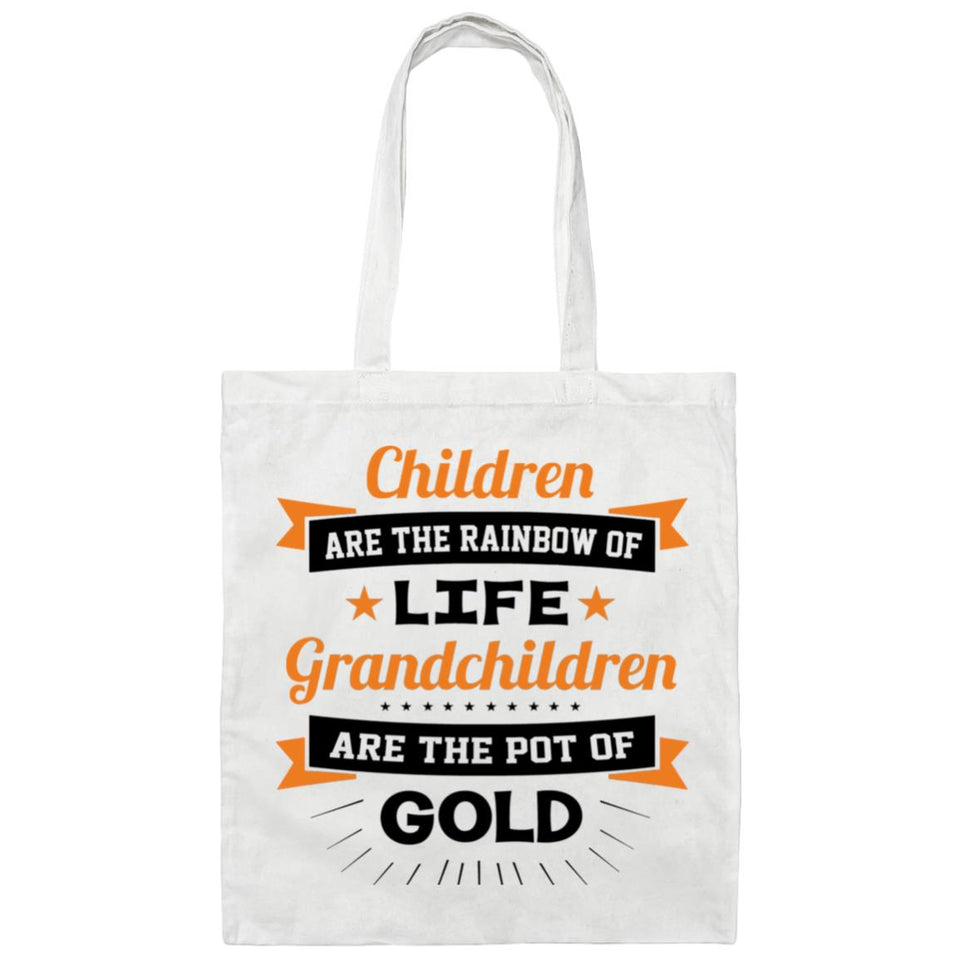 Children Are Rainbow Of Life, Grandchildren Are Pot Of Gold - Tote Bag White