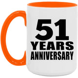 51st Anniversary 51 Years Anniversary - 15oz Accent Mug Orange