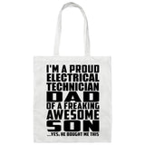 Proud Electrical Technician Dad Of Awesome Son - Tote Bag White