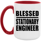 Blessed Stationary Engineer - 15oz Accent Mug Red