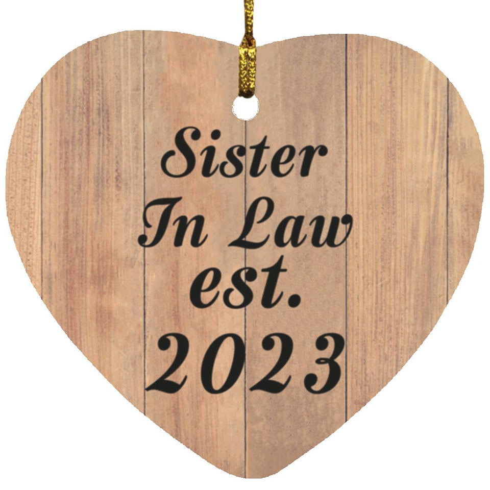 Sister In Law Established EST. 2023 - Heart Ornament C