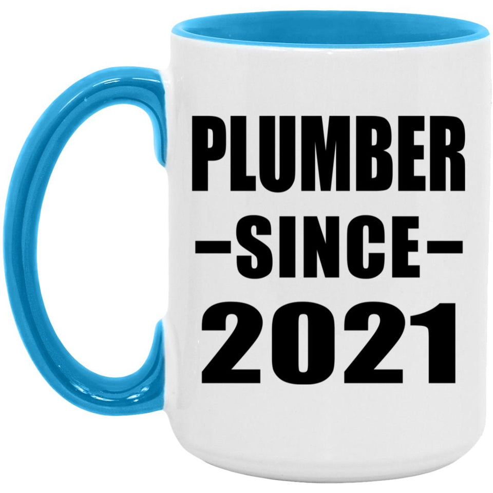 Plumber Since 2021 - 15oz Accent Mug Blue