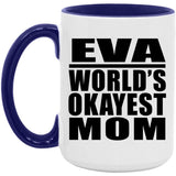 Eva World's Okayest Mom - 15oz Accent Mug Purple