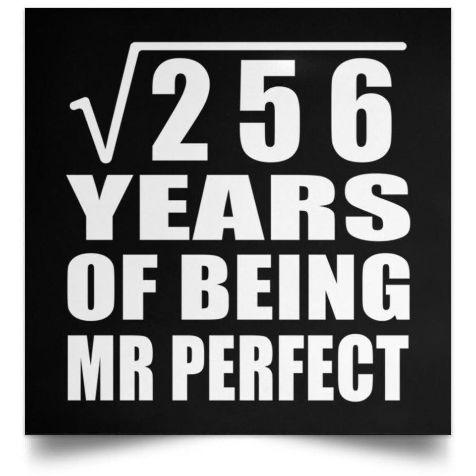16th Anniversary Square Root of 256 Years of Mr Perfect - Poster Square