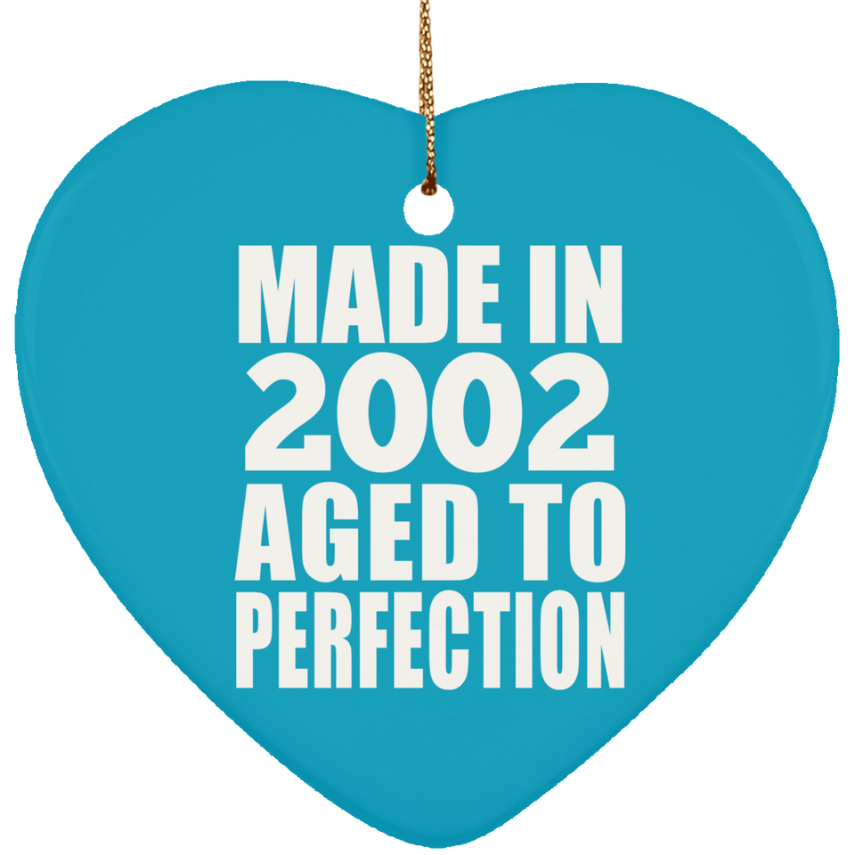 22nd Birthday Made In 2002 Aged to Perfection - Heart Ornament