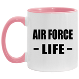 Air Force Life - 11oz Accent Mug Pink