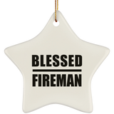 Blessed Fireman - Star Ornament