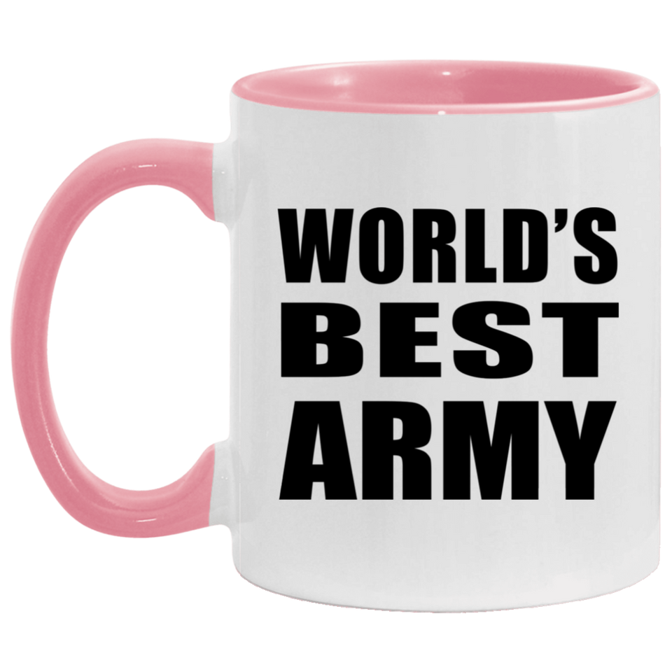 World's Best Army - 11oz Accent Mug Pink