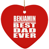Benjamin Best Dad Ever - Heart Ornament