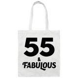 55th Birthday 55 & Fabulous - Tote Bag White