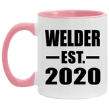 Welder Established EST. 2020 - 11oz Accent Mug Pink