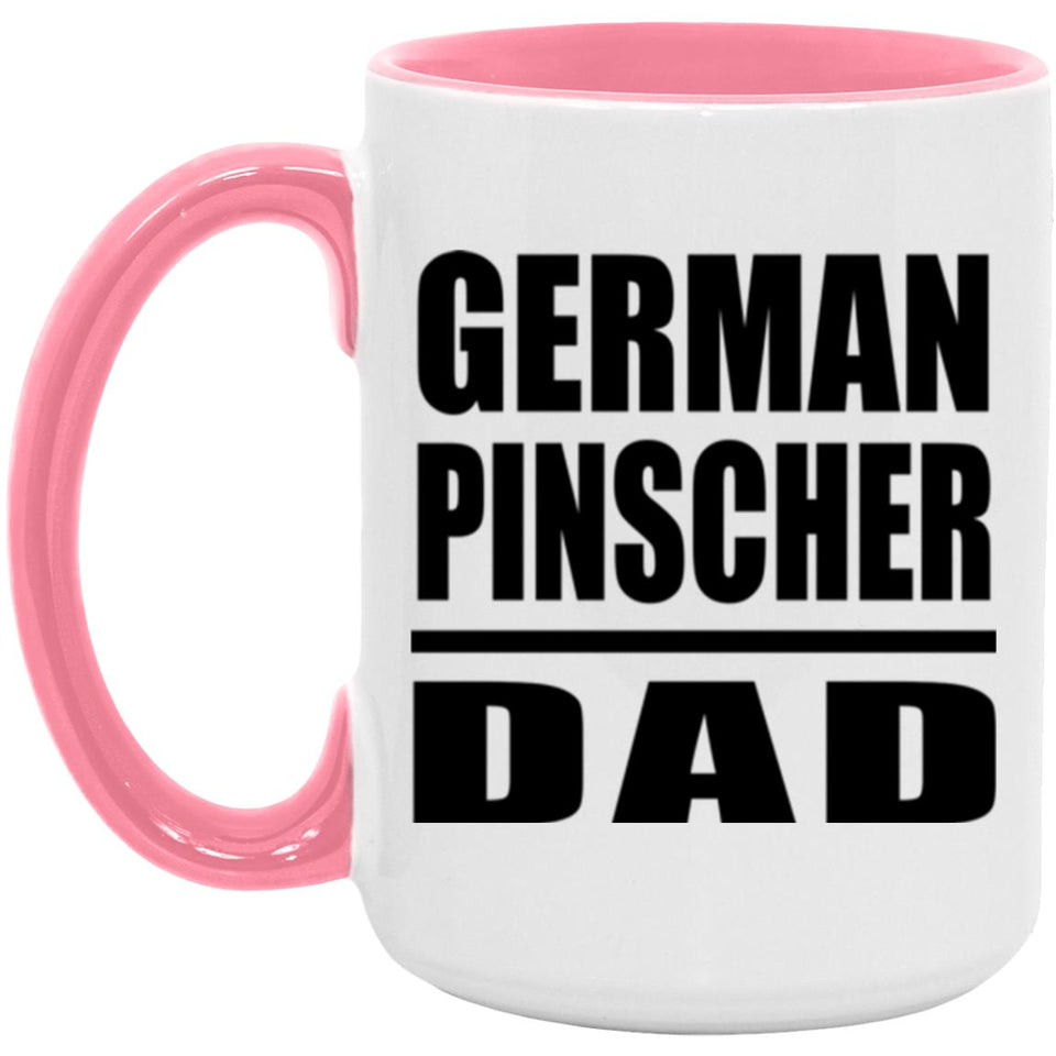 German Pinscher Dad - 15oz Accent Mug Pink
