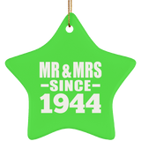 80th Anniversary Mr & Mrs Since 1944 - Star Ornament